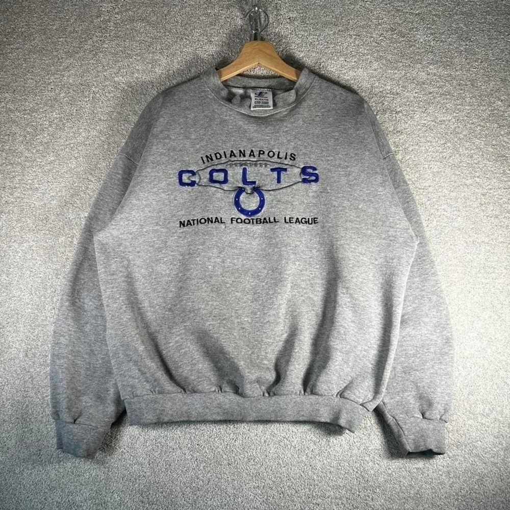 Vintage 90s Indianapolis colts logo athletic grey crewneck sweatshirt